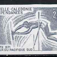 New Caledonia 1971 South Pacific Games 25f Pole Vault unmounted mint imperf colour trial proof (several different combinations available but price is for ONE) as SG 490