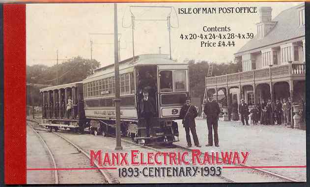 Isle of Man 1993 Centenary of Manx Electric Railway £4.44 booklet complete and very fine, SG SB34