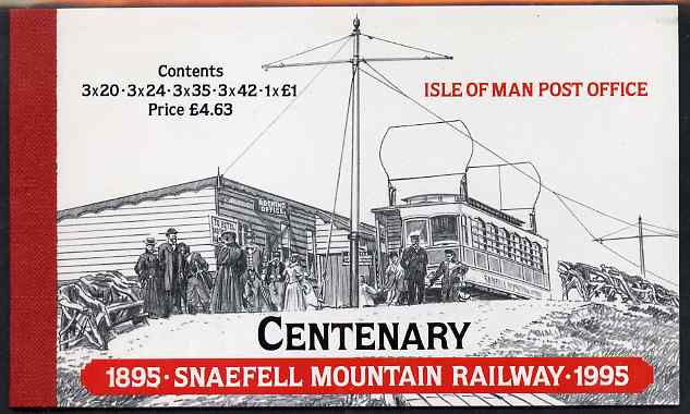 Isle of Man 1995 Centenary of Snaefell Mountain Railway £4.63 booklet complete and very fine, SG SB39