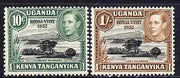 Kenya, Uganda & Tanganyika 1952 Royal Visit opt on Lake Naivasha unmounted mint set of 2, SG 163-64*