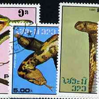 Laos 1986 Snakes complete set of 7 fine cto used, SG 915-21*