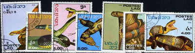 Laos 1986 Snakes complete set of 7 fine cto used, SG 915-21*