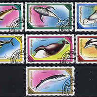 Mongolia 1990 Marine Mammals perf set of 7 very fine cto used, SG 2113-19*