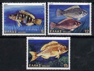 Greece 1981 Fish set of 3 from Shells, Fishes, & Butterflies set, SG 1560-62
