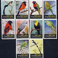 Match Box Labels - complete set of 10 Birds, very fine unused condition (Rizla)