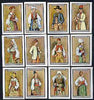 Match Box Labels - complete set of 12 Swedish Costumes (brown background) very fine unused condition (Swedish)