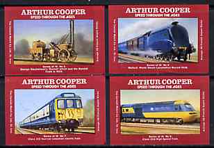 Match Box Labels - Railways set of 4 from 'Speed Through The Ages' set of 18, superb unused condition (Arthur Cooper Series)