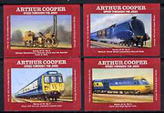 Match Box Labels - Railways set of 4 from 'Speed Through The Ages' set of 18, superb unused condition (Arthur Cooper Series)