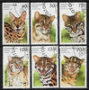 Benin 1996 Wild Cats complete set of 6 cto used, SG 1389-94