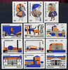 Match Box Labels - complete set of 12 Hungarian Costumes & Buildings (set #4 white background) very fine unused condition (Hungarian MSZ series)