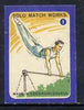 Match Box Labels - High Bar (No.1 from 'Sport' set of 24) very fine unused condition (Czechoslovakian Solo Match Co Series)