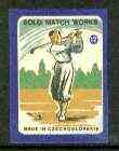 Match Box Labels - Golf (No.12 from 'Sport' set of 24) very fine unused condition (Czechoslovakian Solo Match Co Series)