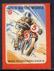 Match Box Labels - Motorcycling (No.17 from 'Sport' set of 24) very fine unused condition (Czechoslovakian Solo Match Co Series)