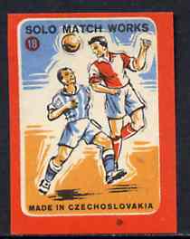 Match Box Labels - Football (No.18 from 'Sport' set of 24) very fine unused condition (Czechoslovakian Solo Match Co Series)