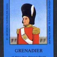 Match Box Labels - Grenadier (No.14 from a series of 18 Pub signs) dark brown background, very fine unused condition (St George's Taverns)