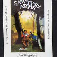 Match Box Labels - Sawyers Arms (No.2 from a series of 18 Pub signs) very fine unused condition (Lanchester Taverns)