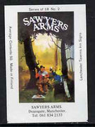Match Box Labels - Sawyers Arms (No.2 from a series of 18 Pub signs) very fine unused condition (Lanchester Taverns)