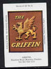 Match Box Labels - Griffin (No.8 from a series of 18 Pub signs) very fine unused condition (Lanchester Taverns)