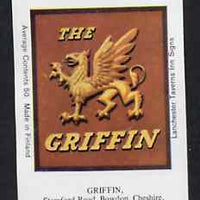 Match Box Labels - Griffin (No.8 from a series of 18 Pub signs) very fine unused condition (Lanchester Taverns)