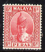 Malaya - Perak 1938-41 Sultan 6c scarlet unmounted mint, SG 109