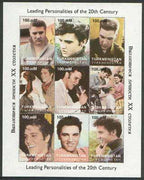 Turkmenistan 1998 Leading Personalities of the 20th Century (Elvis Presley) perf sheetlet containing complete set of 9 values unmounted mint