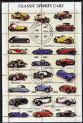 Abkhazia 1997 Classic Sports Cars perf sheetlet containing complete set of 10 values cto used