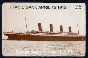 Telephone Card - Easdale Titanic #07 £5 (collector's) card (brown & white from a limited edition of 1200)