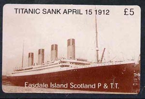 Telephone Card - Easdale Titanic #08 £5 (collector's) card (brown & white from a limited edition of 1200)