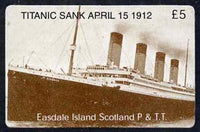 Telephone Card - Easdale Titanic #10 £5 (collector's) card (brown & white from a limited edition of 1200)