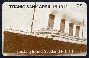 Telephone Card - Easdale Titanic #10 £5 (collector's) card (brown & white from a limited edition of 1200)