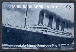 Telephone Card - Easdale Titanic #12 £5 (collector's) card (blue & white from a limited edition of 1200)