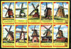 Match Box Labels - Windmills series #01 (nos 1-10 issued in 1964) very fine unused condition (Molem Lucifers)