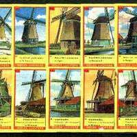 Match Box Labels - Windmills series #04 (nos 31-40) very fine unused condition (Molem Lucifers)
