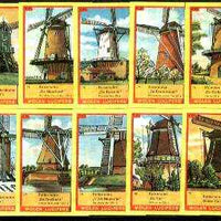 Match Box Labels - Windmills series #08 (nos 71-80) very fine unused condition (Molem Lucifers)
