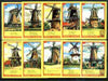 Match Box Labels - Windmills series #16 (nos 151-160) very fine unused condition (Molem Lucifers)