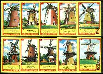 Match Box Labels - Windmills series #30 (nos 291-300) very fine unused condition (Molem Lucifers)