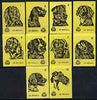 Match Box Labels - complete set of 10 Dogs (set #2 yellow background) very fine unused condition (Yugoslavian Drava series)