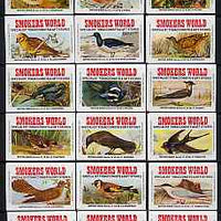 Match Box Labels - complete set of 18 British Birds very fine unused condition (Cornish Match Co for Smokers World)