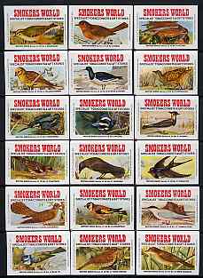 Match Box Labels - complete set of 18 British Birds very fine unused condition (Cornish Match Co for Smokers World)