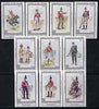 Match Box Labels - British Military Uniforms (Nos 21-30 from set of 60) very fine unused condition (Southern Counties Match Co)