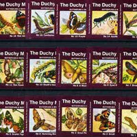 Match Box Labels - complete set of 18 Butterflies & Moths superb unused condition (Duchy Match Co)