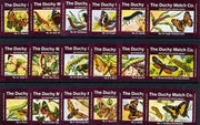 Match Box Labels - complete set of 18 Butterflies & Moths superb unused condition (Duchy Match Co)