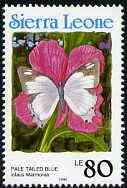 Sierra Leone 1991 Butterflies 80L (Stugeta marmorea) with country name in blue P14 unmounted mint, SG 1670