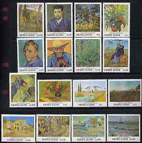 Sierra Leone 1991 Death Centenary of Vincent Van Gogh set of 16 unmounted mint, SG 1622-37
