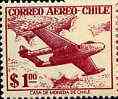 Chile 1956 De Havilland DH-112 Venom FB-4 1p purple-red unmounted mint, SG 451*