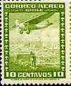 Chile 1934 Fokker Super Universal 10c yellow-green unmounted mint, SG 236*