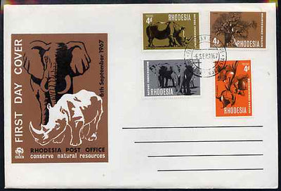 Rhodesia 1967 Nature Conservation set of 4 on Official unaddressed cover with first day cancel, SG 418-21