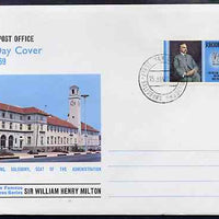 Rhodesia 1969 Famous Rhodesians (3rd Series) Sir William Henry Milton (Administrator) on Official illustrated unaddressed cover with first day cancel SG 430