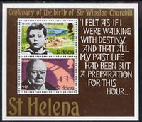 St Helena 1974 Churchill Centenary m/sheet unmounted mint, SG MS 306