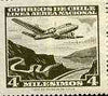 Chile 1960 Martin 4-0-4 flying over River 4m olive unmounted mint, SG 500*